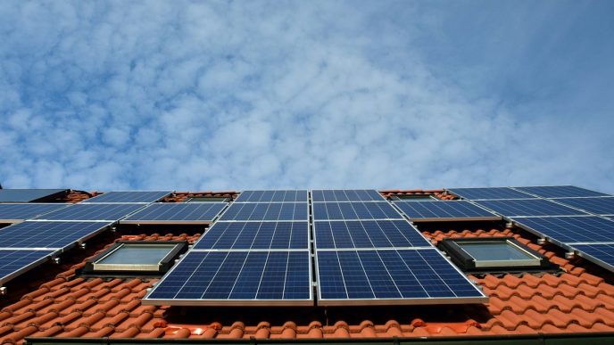 Solar panels installed on a roof