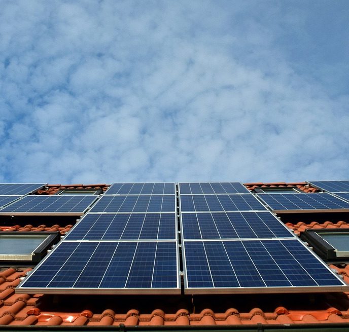 Solar panels installed on a roof